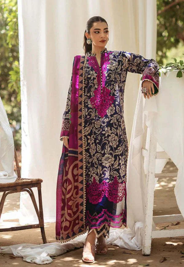 Zainab Chottani Print Lelan Allover 3 pcs لیلن سوٹ - Image 3