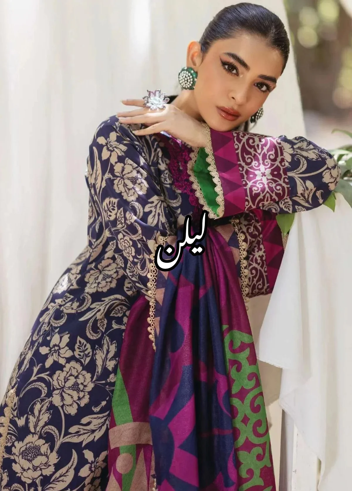 Zainab Chottani Print Lelan Allover 3 pcs لیلن سوٹ - Image 13