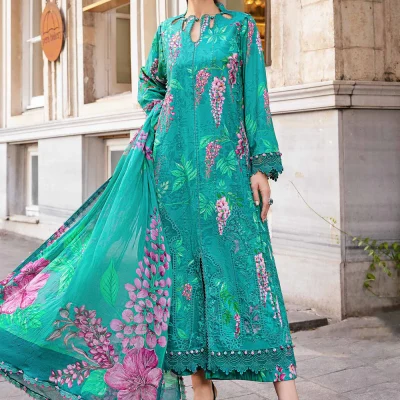 Maria B M Print Khaddar کھ ر Printed 3Pcs GREENHIT